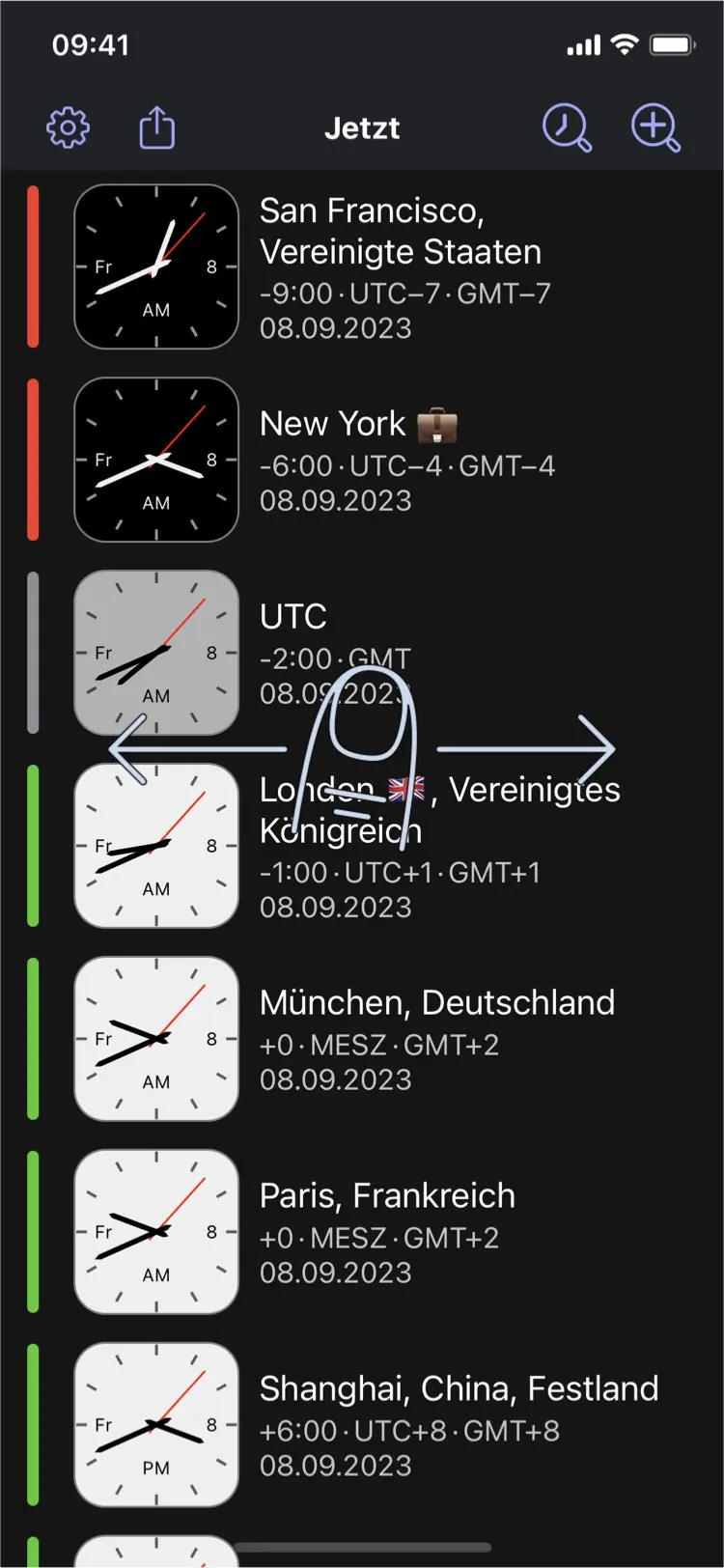 Time Intersect - Versetzen Sie alle Standorte auf einmal