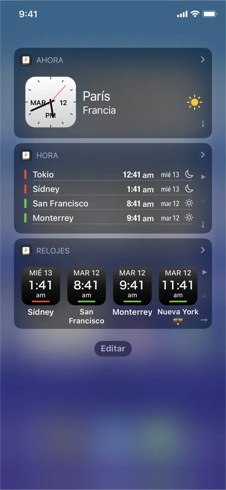 Time Intersect - Widgets interactivos