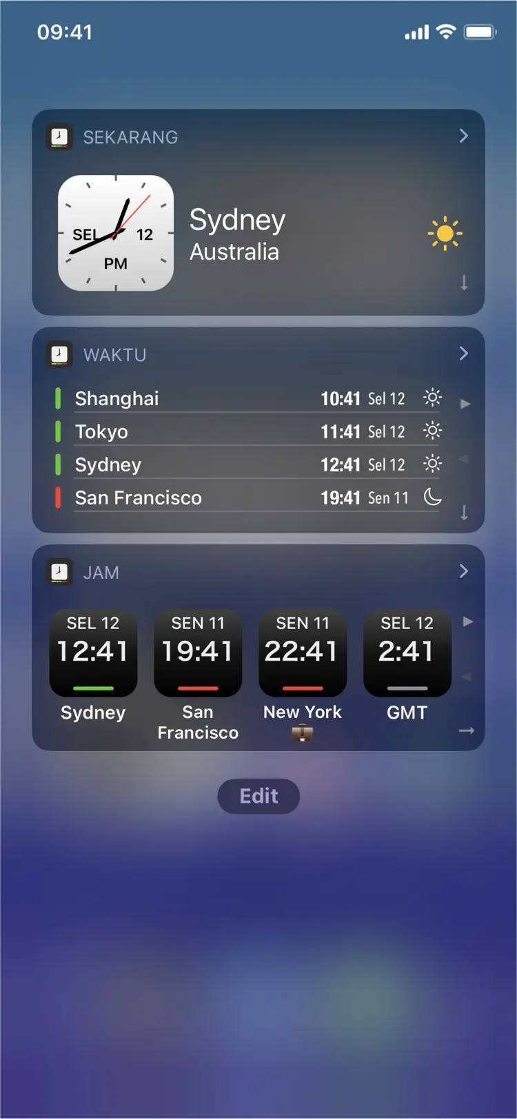 Time Intersect - Widget interaktif