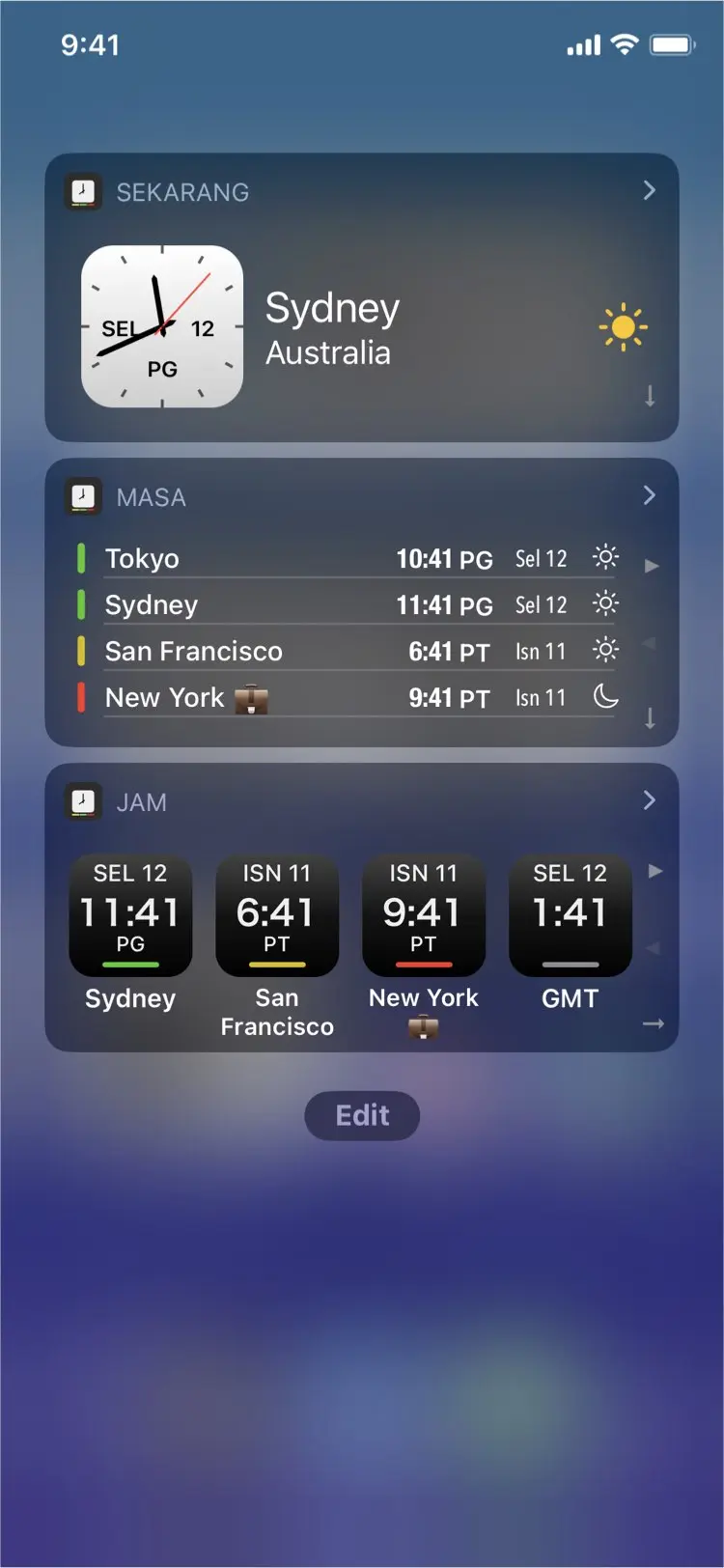 Time Intersect - Widget interaktif
